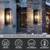 18-Inch Outdoor Wall Lantern in Matte Black, Set of 2