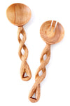 Twisted Olive Wood Salad Server