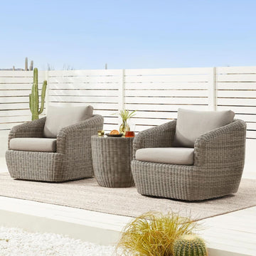 Outdoor Rattan Bistro Set With Comfortable Removable Cushions-0