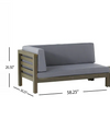 Outdoor Acacia Wood Loveseat and Coffee Table Set