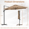 9 x 8.2 Ft Offset Cantilever Patio Umbrella