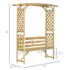Garden Arbor Bench — Natural Wood