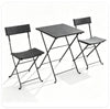 3-Piece Folding PE Rattan Bistro Set, Black Wicker