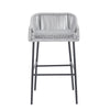 La Push Outdoor Rope Bar Stool — Set of 2, Light Gray