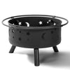30-Inch Square Metal Fire Pit in Black