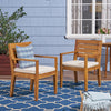 Outdoor Acacia Wood Dining Chair Set of 2 with Water-Resistant