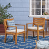 Outdoor Acacia Wood Dining Chair Set of 2 with Water-Resistant