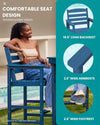 Adirondack Outdoor Bar Table and Chairs Set, Blue