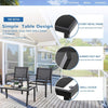 Dark Grey 4-Piece Outdoor Patio Conversation Set with Glass Table