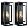 Modern Matte Black Outdoor Wall Sconce, 2-Pack