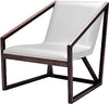 29-Inch Grey Eco Leather Lounge Chair with Metal Frame