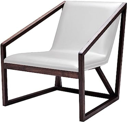 29-Inch Grey Eco Leather Lounge Chair with Metal Frame