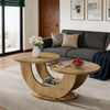 Two-Tier Round Accent Table with Open Storage Base