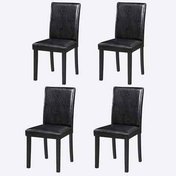 Solid Wood Dining Chair, Set of 4 — Black
