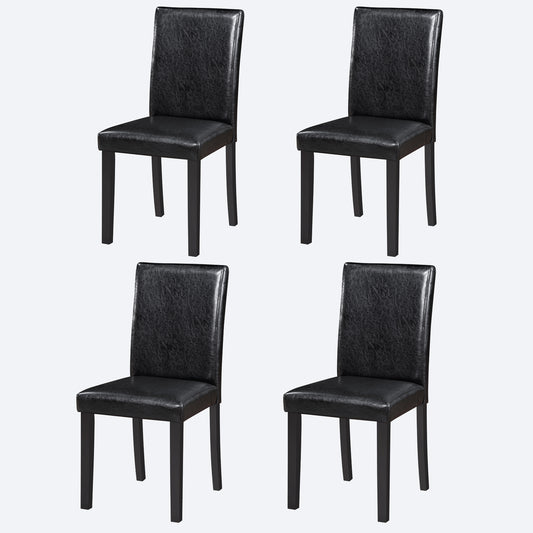 Solid Wood Dining Chair, Set of 4 — Black