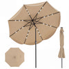10 Ft Solar Powered Patio Umbrella with 24 LED Lights