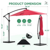 10 ft Offset Hanging Patio Umbrella with Base Stand