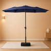 Deep Navy Blue 15 ft Rectangular Patio Umbrella with Crank Base