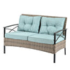 4-Piece PE Wicker Conversation Set with Black Metal Table