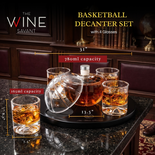Basketball Decanter Set Premium Barware Gift Elegant Drinkware Collection-1