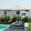Cantilever Umbrella with Tilt and Rolling Base, 9.8 x 9.8ft