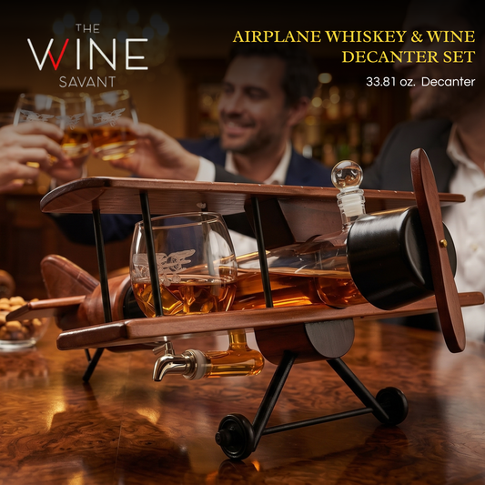 Airplane Whiskey Decanter Set with 2 Glasses