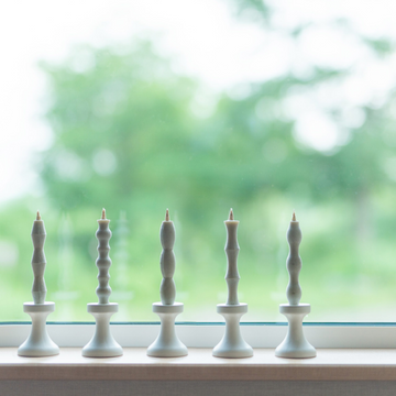 Stoneware Candle Holder 'FLUID', Handmade in Gifu, Japan