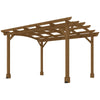 Fir Wood Pergola with Arched Roof, 10' x 12', Dark Brown