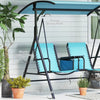 Two-Seat Patio Swing with Adjustable Canopy and Storage