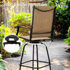 Swivel Outdoor Bar Stools, Set of Four with Durable Steel Frames