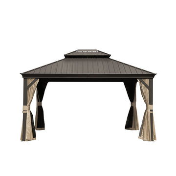 Hardtop Gazebo — 10x12 Ft, Aluminum Frame with Grill Cutout