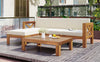 5-Piece Outdoor Sectional Sofa Set Solid Acacia Wood Beige with