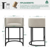 Beige Counter Height Bar Stools, Set of 2