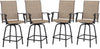 Swivel Outdoor Bar Stools, Set of Four with Durable Steel Frames