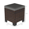 2 Piece Wicker Outdoor Ottomans With Cushions