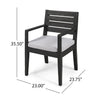 Acacia Wood Outdoor Dining Chairs with Cushions, Set of 2