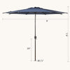 9 Ft Lyon Outdoor Patio Umbrella in Dark Blue