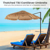 9.5Ft Tropical-Style Thatch Patio Umbrella, Natural Black