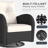 6 Piece Outdoor Patio Furniture Set Sectional Swivel Rocker Chairs
