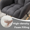 Teddy Fleece Wingback Glider Rocker with Side Storage Pocket, Grey