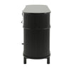 Fluted Black Sideboard with 4 Sliding Doors, 60"