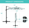 10' Solar LED Cantilever Patio Umbrella, 360° Rotation