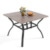 5-Piece Square Patio Dining Set with 37.8-Inch Wood-Grain Table and 4