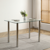 110cm Tempered Glass Dining Table Set with 4 Chairs