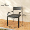 Aluminum Stacking Outdoor Dining Chairs, Grey (Set of 2)