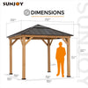 9x9 Cedar Framed Hardtop Gazebo with Polycarbonate Roof