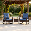Three-Piece Wicker Rocking Chair & Coffee Table Set