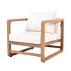 Acacia Wood Club Chair with Beige Cushion Set