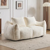 Oversized Bean Bag Loveseat with Pillows, White