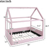 Full Sized House Shaped Corduroy Daybed Powder Pink-1